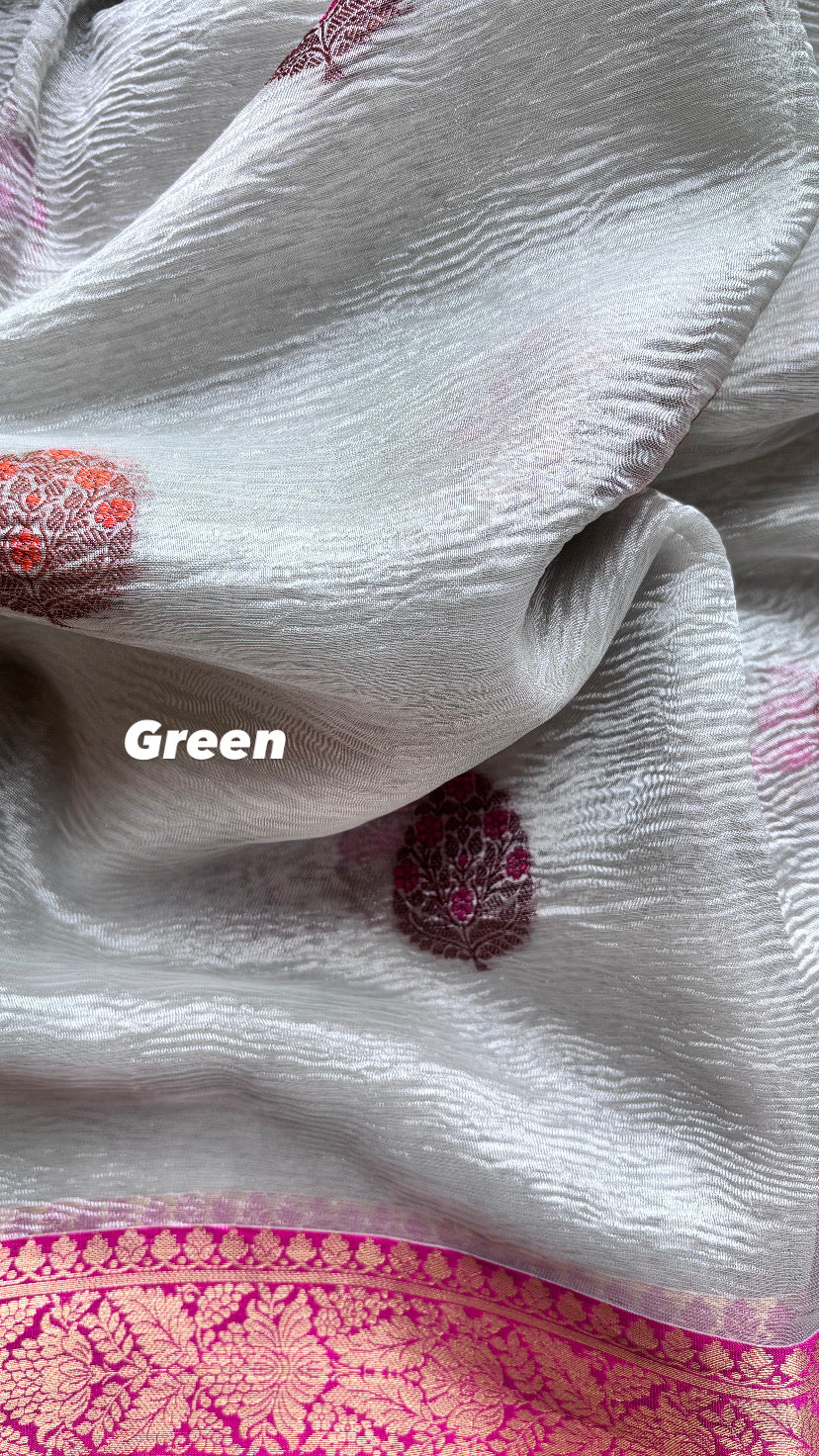 Green Pastel tissue saree